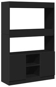 fekete szerelt fa magasszekrény 92 x 33 x 140 cm