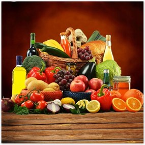 Fotótapéták 312x312 Gyümölcsök Zöldségek a konyhában