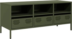 vidaXL olívazöld hidegen hengerelt acél TV-szekrény 101,5x39x43,5 cm