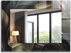 Fürdőszoba tükör hálószoba nappali nyomott mintával 80x60 Színes növény levelek