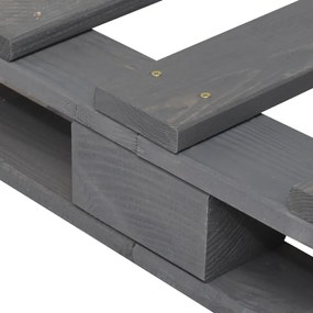 szürke tömör fenyőfa ágykeret fejtámlával 90 x 200 cm