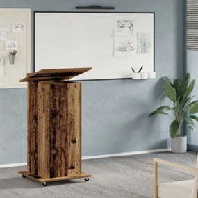vidaXL Előadóterem Pódium Kerekekkel Régi Fa Mérnök Fa