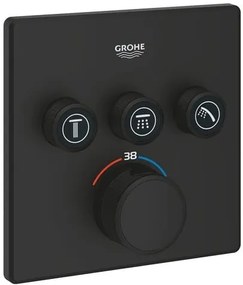 zuhany és fürdő csaptelep GROHE Grohtherm Smartcontrol vakolat alatti rész nélkül phantom black 102167KF00