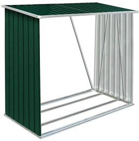 vidaXL zöld horganyzott acél kerti tűzifatároló 163 x 83 x 154 cm
