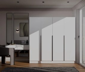 SENSO 4D gardróbszekrény 200x56.5x200 cm, fehér-fekete