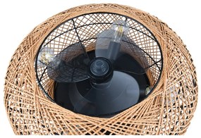 Barna mennyezeti lámpa távirányítóval-ventilátorral Lillesand – Trio