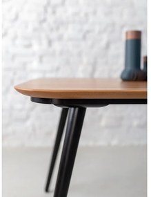 Contrast kőrisfa étkezőasztal fekete lábakkal, 180 x 90 cm - Ragaba