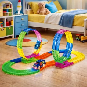 Zaparkorun Kisautó világító autópályához - 6 cm széles - piros