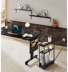 Kisasztal beépített konnektorral és USB-portokkal ROD fekete