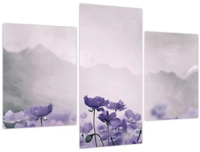 Kép - Lila virágok a hegyekben (90x60 cm)