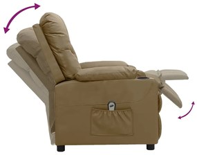 vidaXL kávészínű műbőr elektromos dönthető fotel