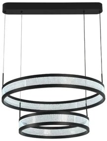 LED dimmelhető csillár zsinóron LED/70W/230V fekete + távirányítás