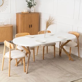 Bővíthető Étkezőasztal Fehér/Tölgy Színben. DORIAN 80-160 cm