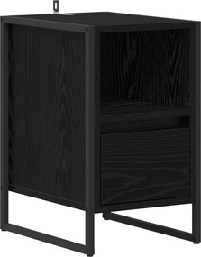 vidaXL Éjjeli asztal fiókkal Fekete tölgy 39,5 x 30 x 50 cm Faanyag