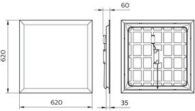 Philips - PROJECTLINE süllyesztett LED panel, 36 W, 230 V, 62 x 62 cm