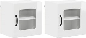 vidaXL Konyhaszekrény Kalmar 2 pcs Magas Fényű Fehér 40 x 31 x 40 cm