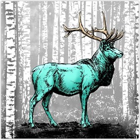 Poszterek 100x100 Szarvas Nyírfa Erdő