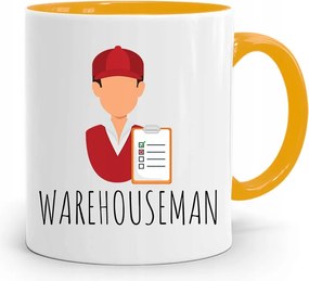 Sárga Bögre Raktárosnak Warehouseman Ajándék fényképes nyomattal