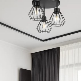 Felületre szerelhető csillár AUDREY 3xE27/60W/230V fekete