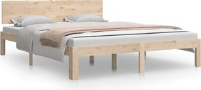 vidaXL King Size tömör fa ágykeret 150 x 200 cm