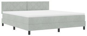 Boxspring Ágy Mattal és LED Fénnyel Szürke 180x200 cm Bársonyos