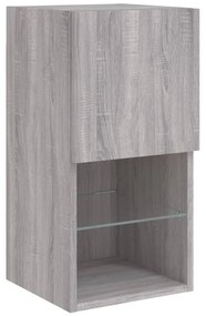 2 db szürke sonoma TV-szekrény LED lámpákkal 30,5x30x60 cm