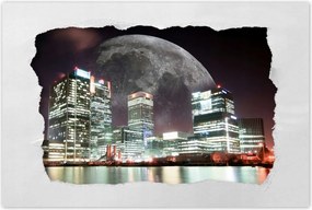 Poszterek 60x40 Város éjszaka Hold