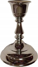 Gyertyatartó hagyományos króm nagy h9cm 14040