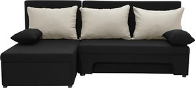 ERIS Kinyitható sarokkanapé Fekete/krém