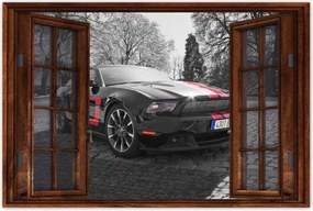 Poszter 60x40 Fekete Ford Mustang Usa
