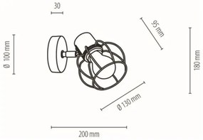 Spot-Light 26114104 - Fali spotlámpa PHIPHI 1xE27/60W/230V tölgy