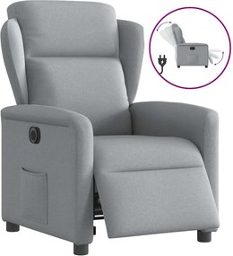 vidaXL világosszürke szövet elektromos dönthető fotel