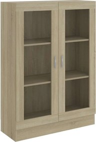 vidaXL sonoma tölgy színű szerelt fa vitrinszekrény 82,5x30,5x115 cm