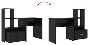 Asztal fiókkal Musta tammi 131.5 x 50 x 106.5 cm Faanyag