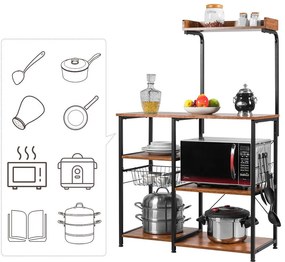 Tároló állvány kosárral