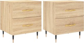 vidaXL 2 db sonoma tölgy színű szerelt fa éjjeliszekrény 40x35x47,5 cm