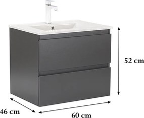 Vario Forte 60 alsó szekrény mosdóval antracit-antracit