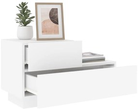 Fehér éjjeliszekrény LED-világítással 70 x 36 x 40,5 cm
