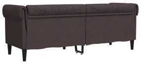 sötétbarna 3 személyes szövet Chesterfield kanapé
