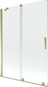 Mexen Velar, 2 szárnyas eltolható kádparaván 130 x 150 cm, 8mm átlátszó üveg, arany fényes profil, 896-130-000-01-50