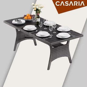 Deuba Takeo rattan asztal 190x90x74 cm - szürke