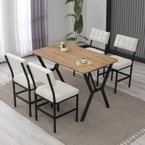Dubai étkezőgarnitúra, krém-dió, 110 cm