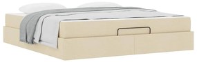 Ágykeret tárolóval Krém 180 x 200 cm szövet