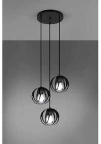 Sollux SL.1088 - Csillár zsinóron TULOS 3xE27/60W/230V fekete