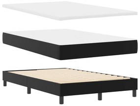 Boxspring Ágy Matrac Készlettel - Fekete, Kis Dupla, Műbőr