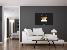 Kép - Absztrakció arany és fekete N⁰2 (90x60 cm)