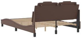 barna ágykeret Viana LED-ekkel matrac nélkül 140 x 190 cm