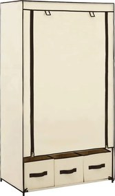 vidaXL krémszínű szövet ruhásszekrény 87 x 49 x 159 cm