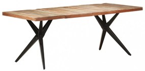tömör újrahasznosított fa étkezőasztal 200 x 90 x 76 cm