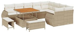 vidaXL Kerti Kanapé Szett párnával tárolóval 12 pcs bézs és krémszínű